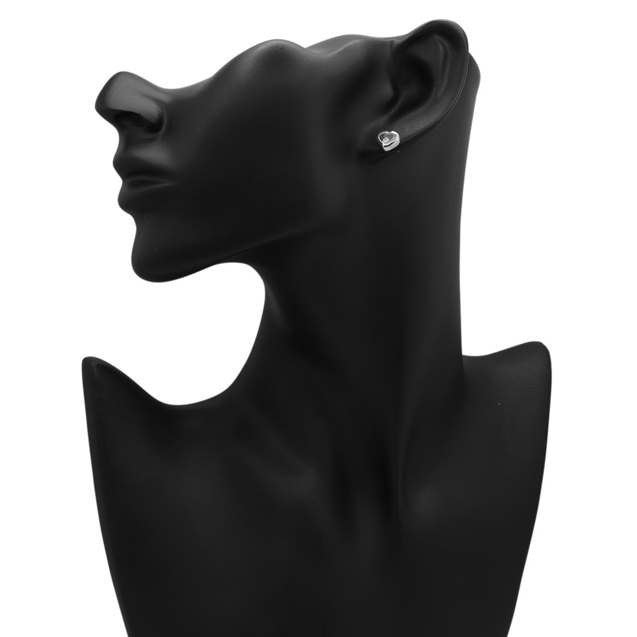 Exclusive Chopard 18K White Gold Happy Diamonds Icon Earrings — Back View