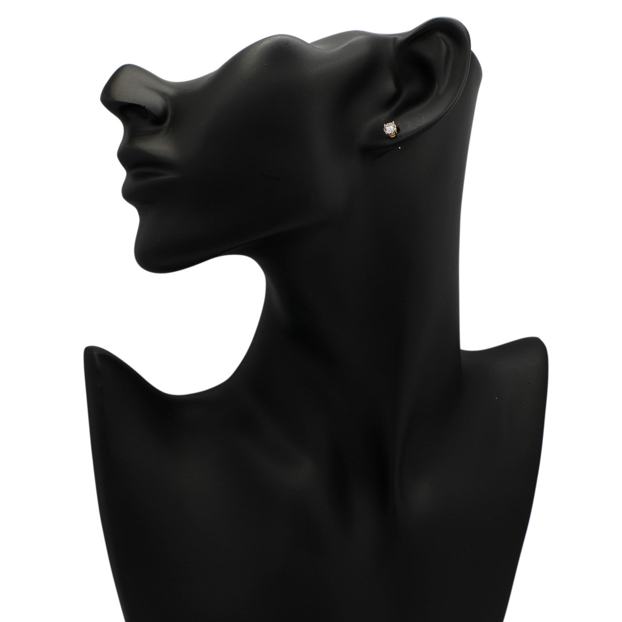 Exclusive 14K Yellow Gold 0.78 Carat Diamond Stud Earrings — Back View