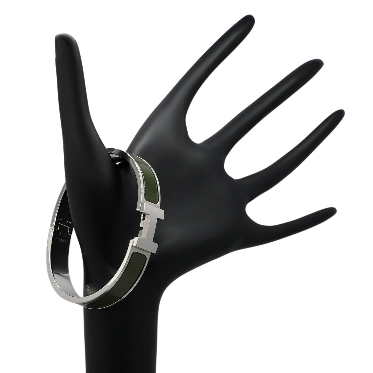 Exclusive Hermes Vert De Gris Clic HH Bracelet — Back View