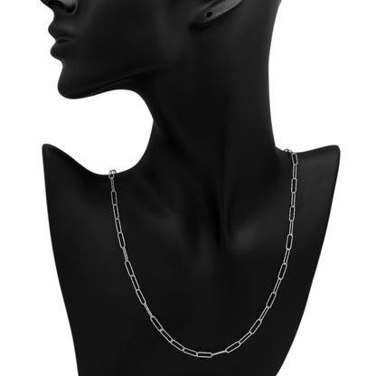 Exclusive 14K White Gold Paperclip Necklace — Back View