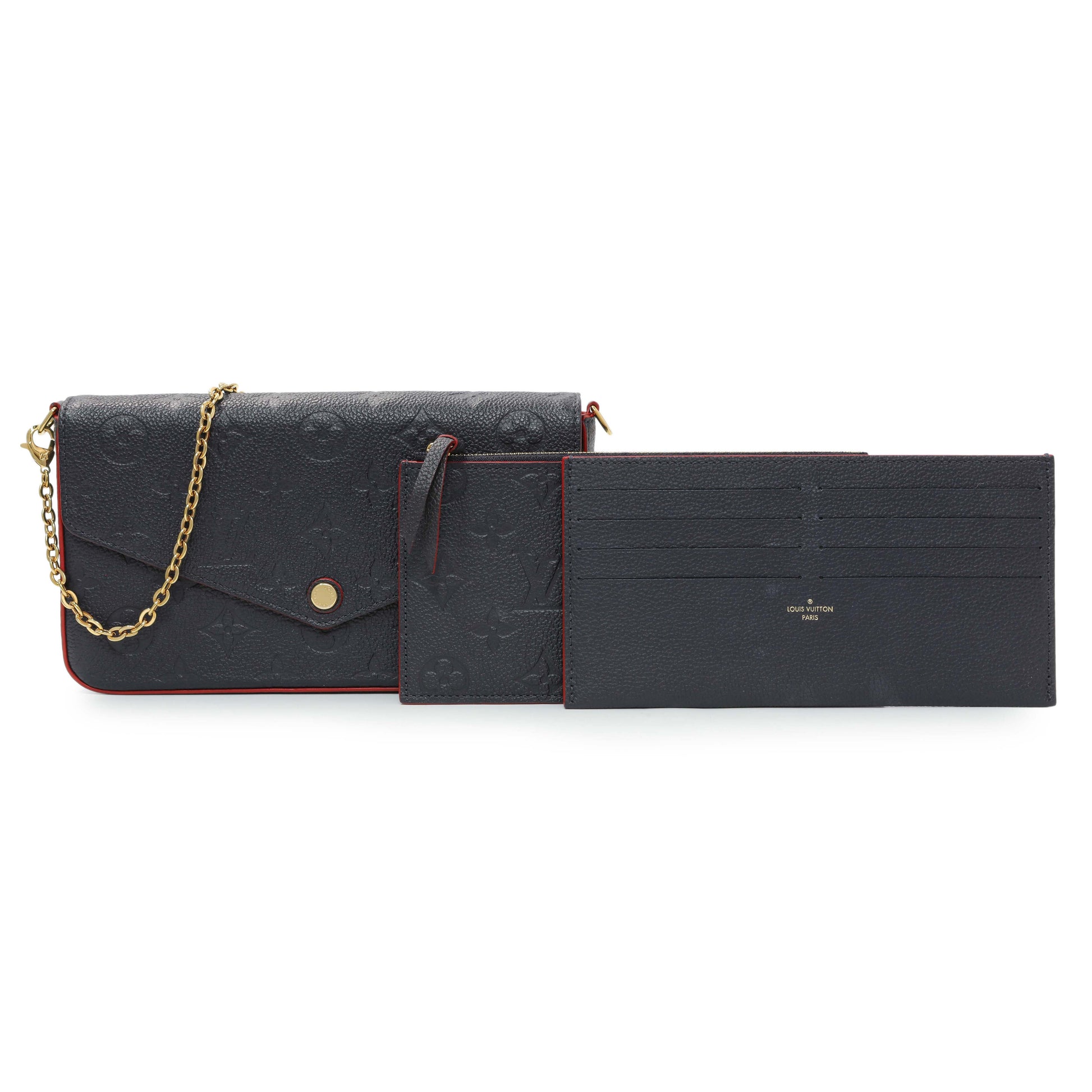 Exclusive Louis Vuitton Marine Rouge Empreinte Felicie Pochette — Front View