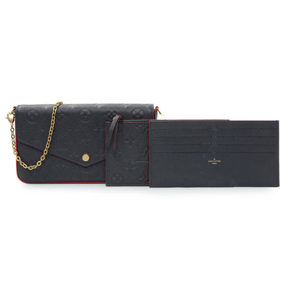 Exclusive Louis Vuitton Marine Rouge Empreinte Felicie Pochette — Front View