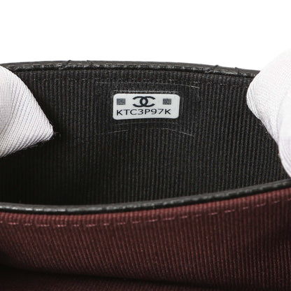 Exclusive Chanel Black Quilted Caviar Flap Card Holder Wallet — Lifestyle View