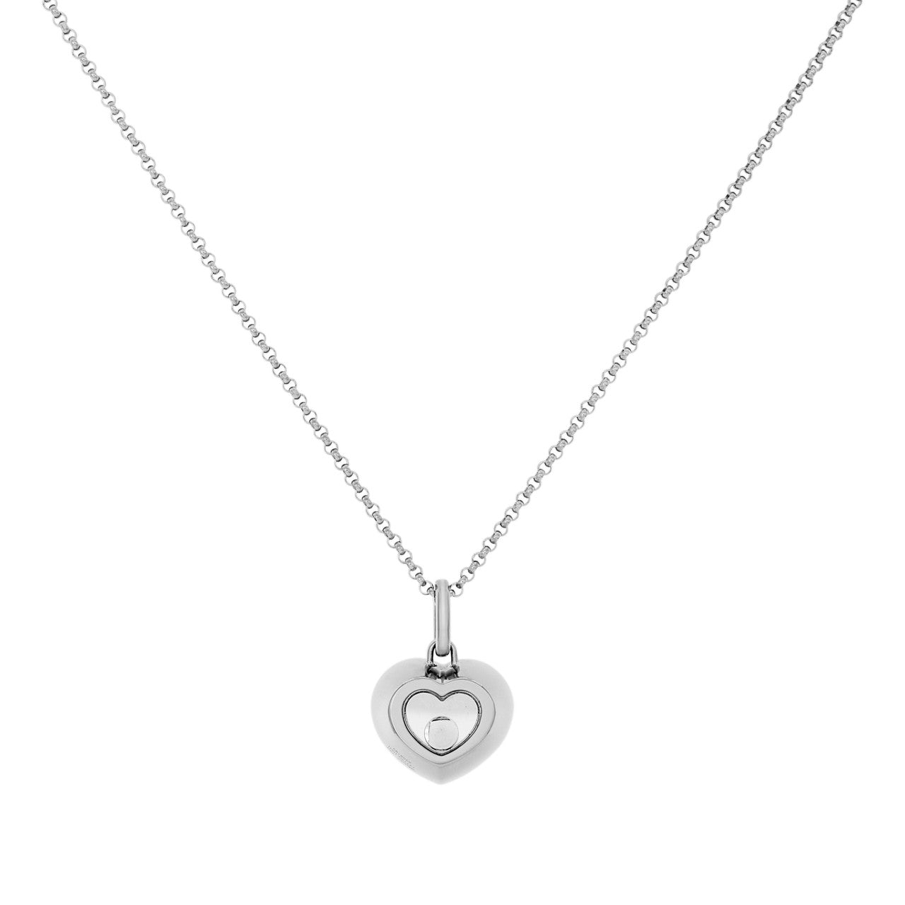 Exclusive Chopard 18K White Gold Diamond Very Chopard Pendant — Side View