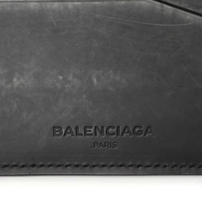 Exclusive Balenciaga Black Grid Embossed Calfskin Bifold Wallet — Detail View