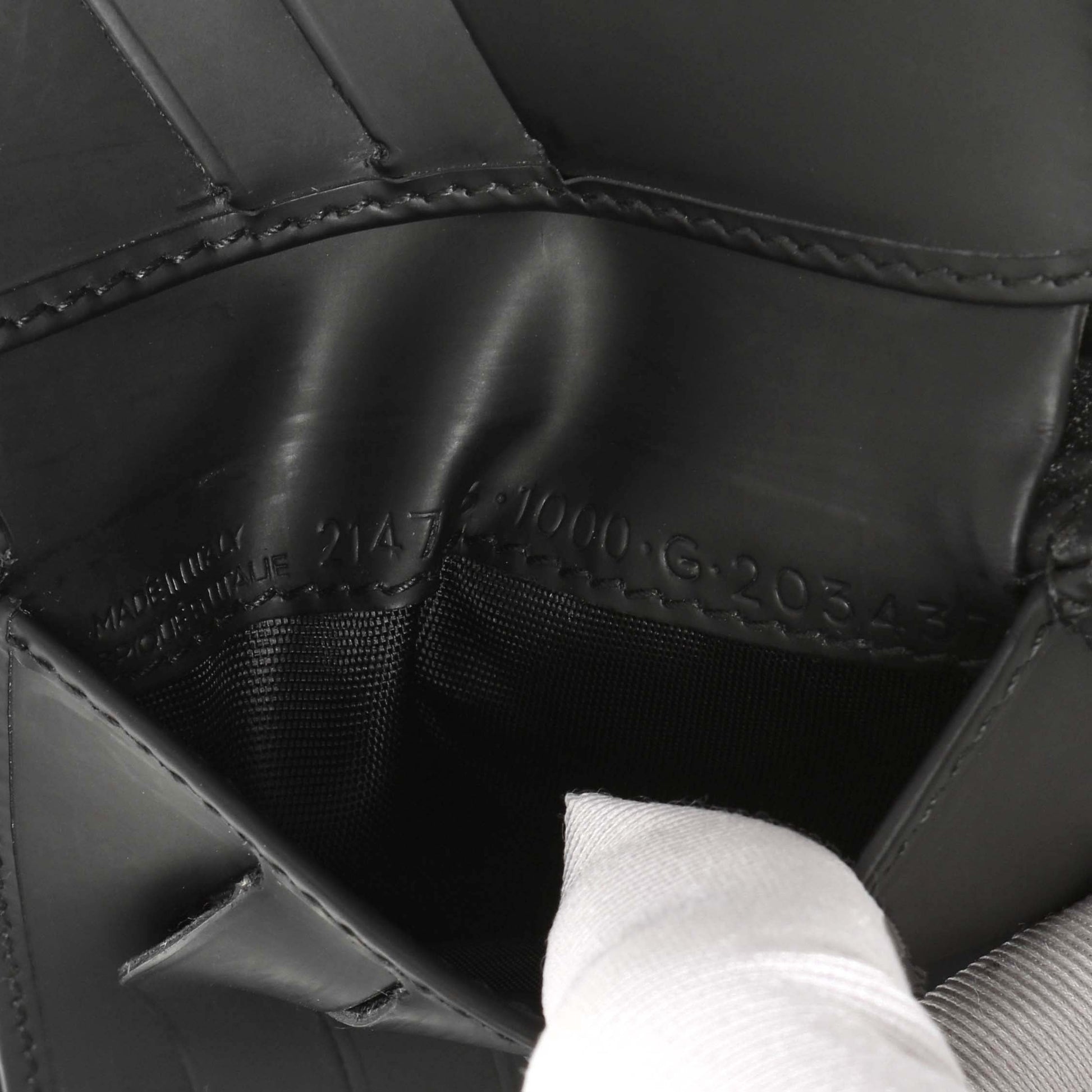 Exclusive Balenciaga Black Grid Embossed Calfskin Bifold Wallet — Lifestyle View
