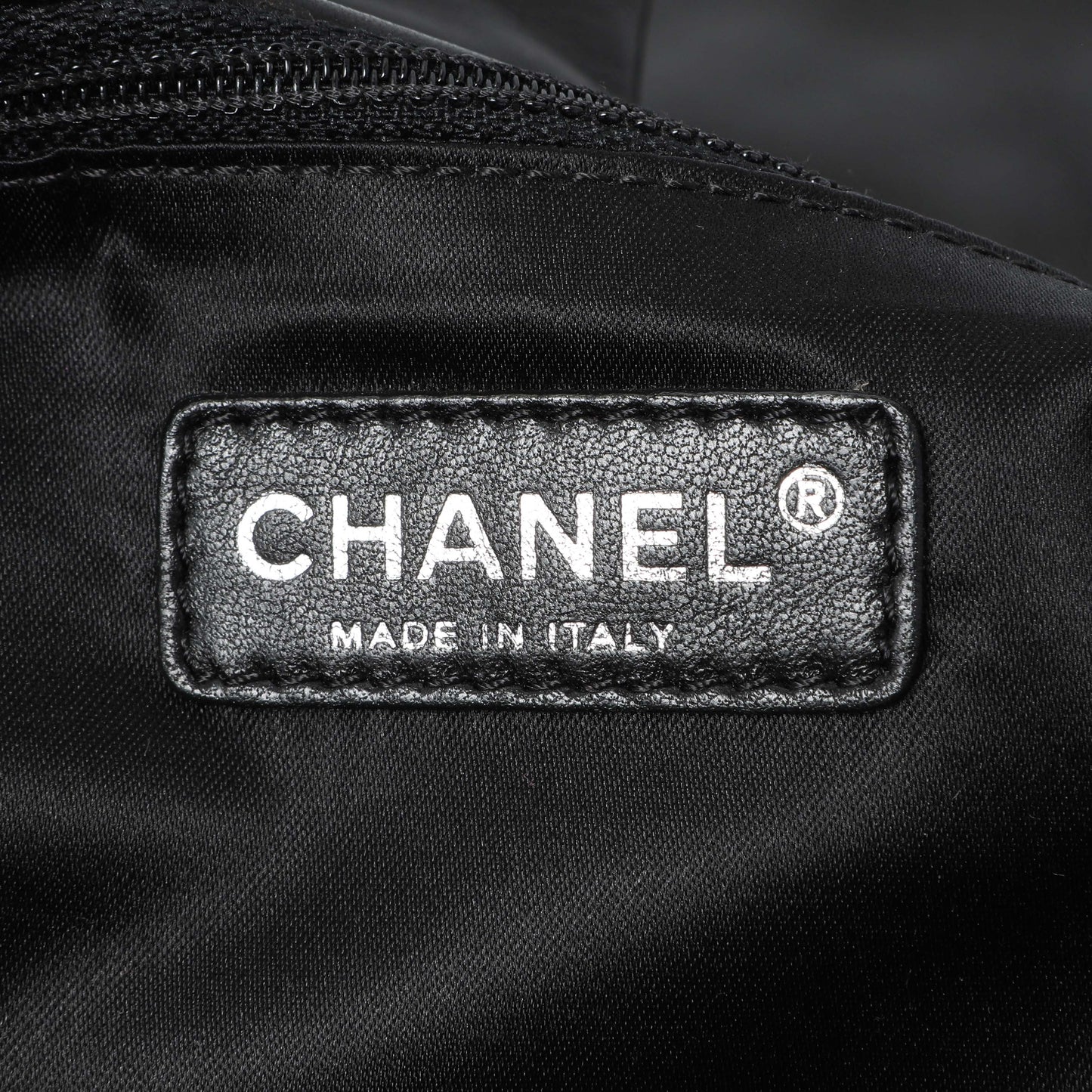 Exclusive Chanel Black Quilted Lambskin Hidden Chain Flap Bag — Detail View