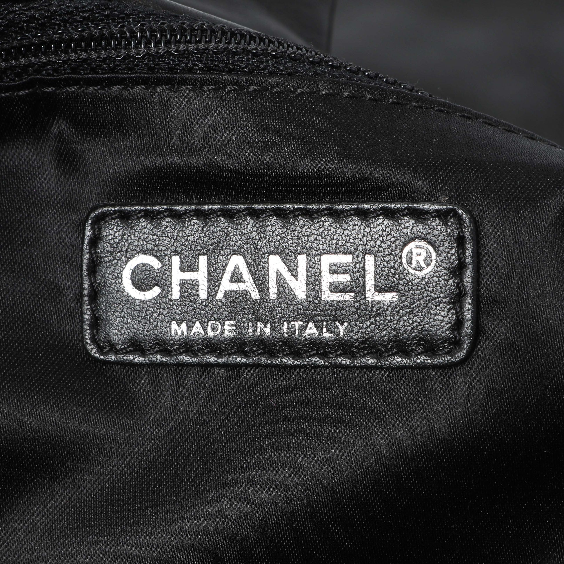 Exclusive Chanel Black Quilted Lambskin Hidden Chain Flap Bag — Detail View