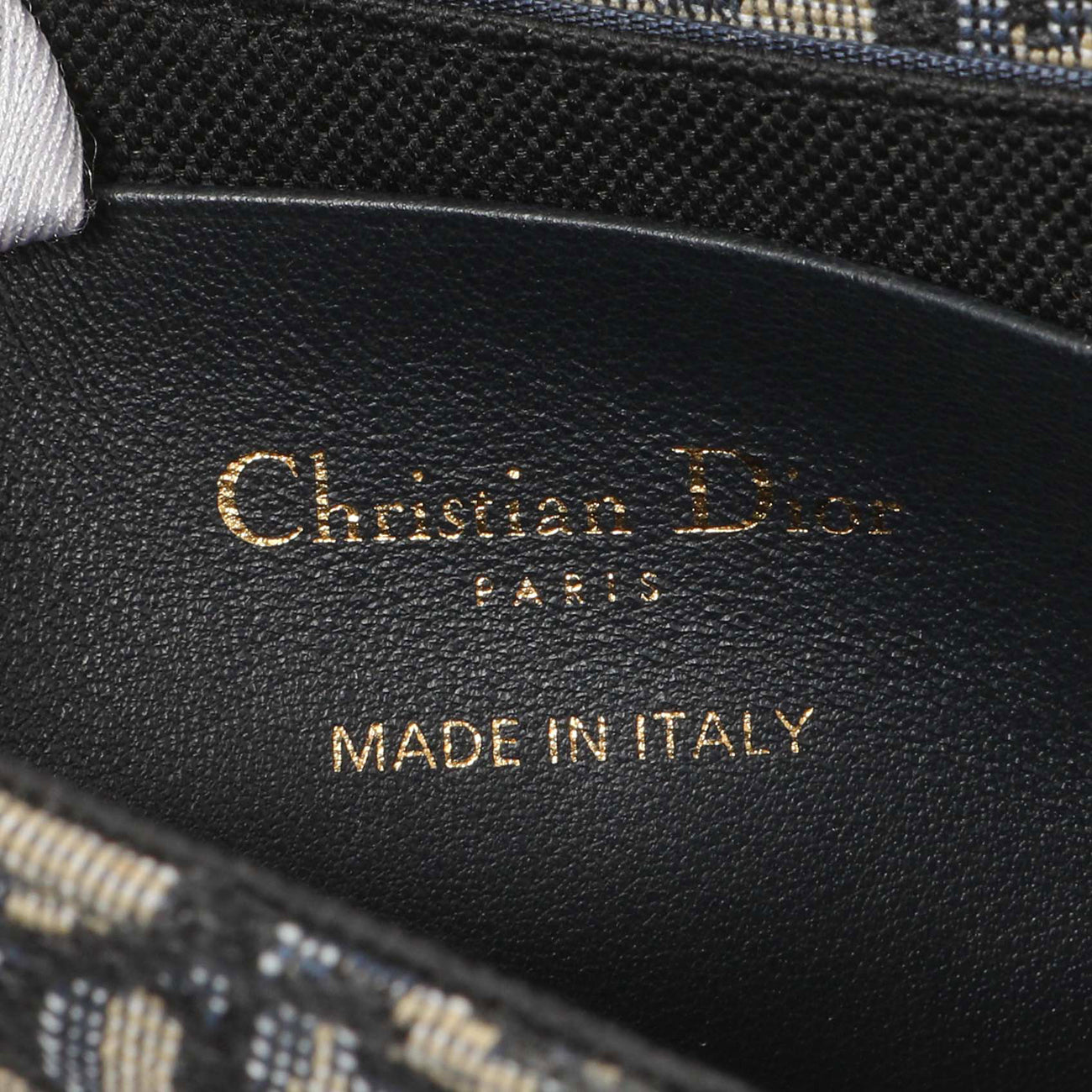 Exclusive Christian Dior Blue Oblique Nano 30 Montaigne Pouch — Detail View