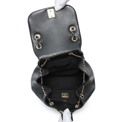Exclusive Chanel Black Duma Backpack Small — Top View