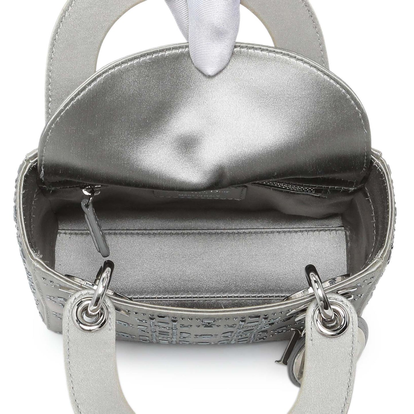 Exclusive Christian Dior Satin Crystal Cannage Mini Lady Dior — Alternate View 8