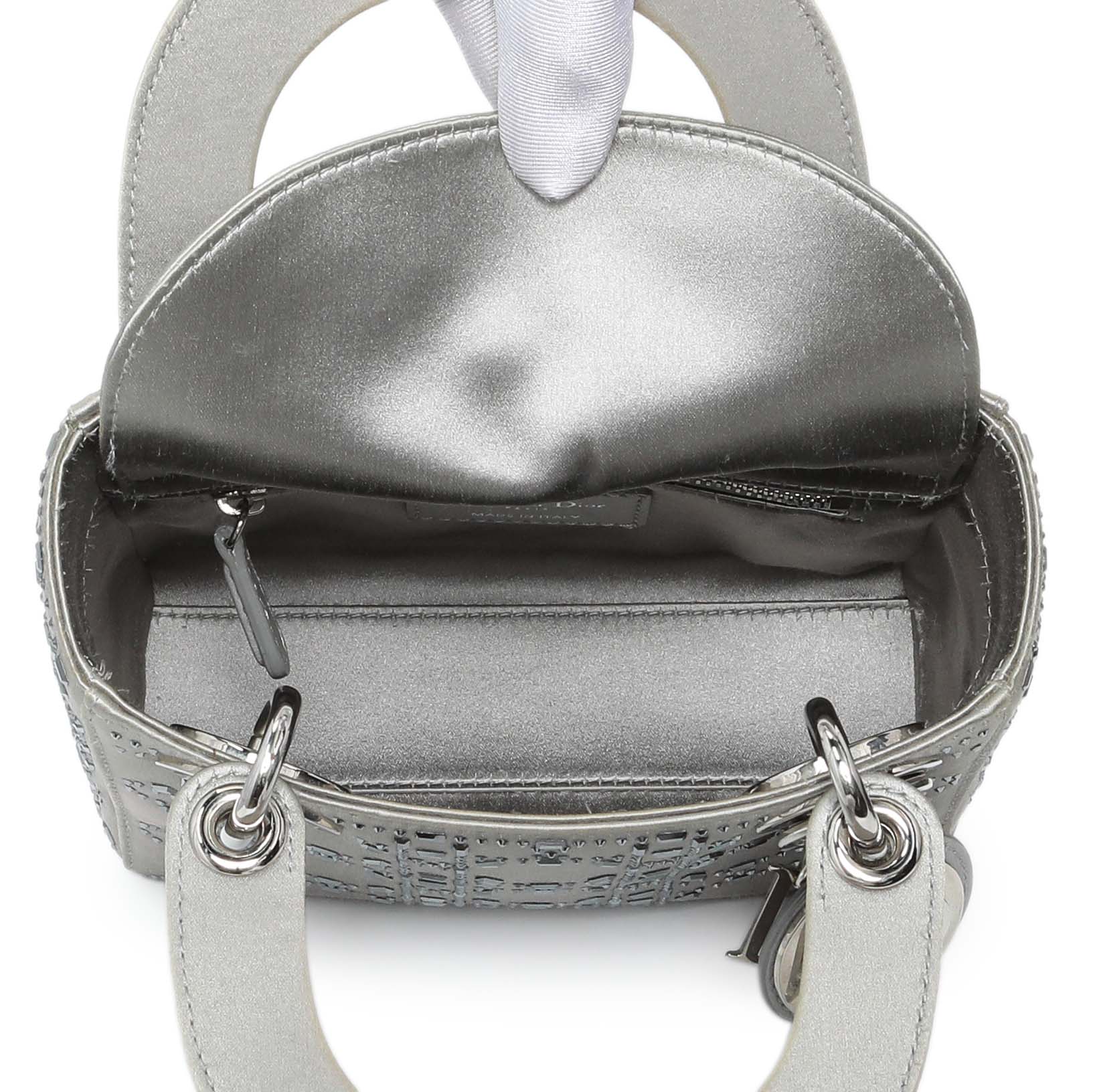 Exclusive Christian Dior Satin Crystal Cannage Mini Lady Dior — Alternate View 8