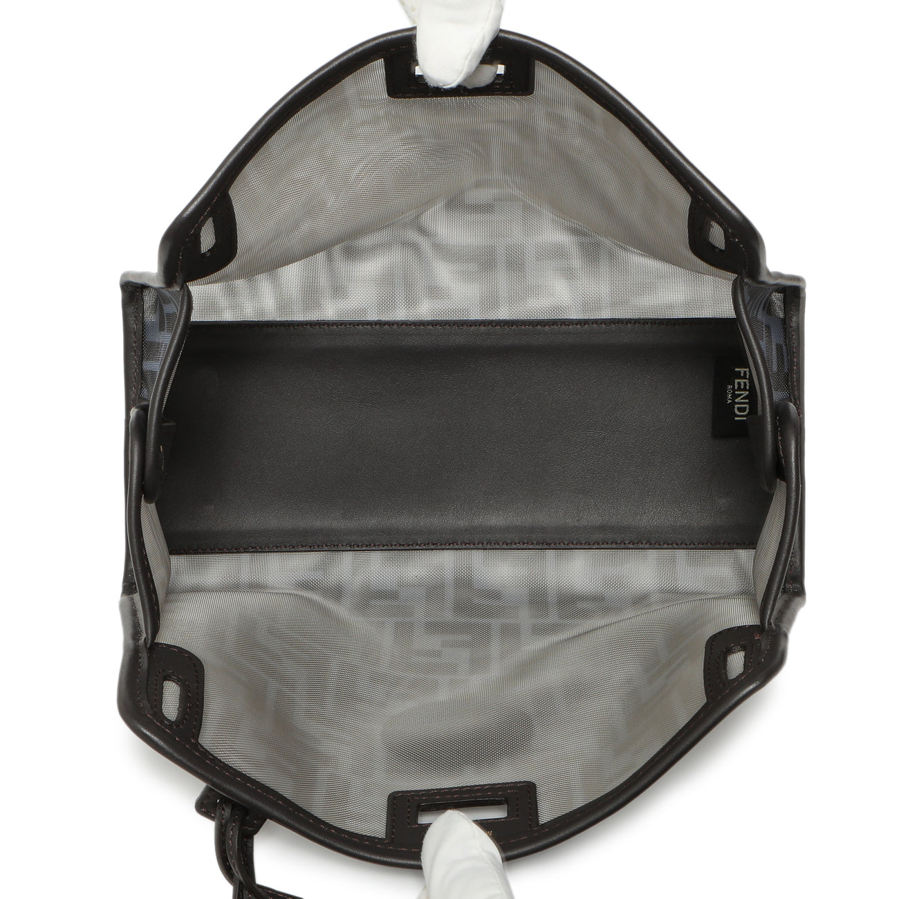 Exclusive Fendi Mesh Vitello Century FF 1974 Mini Peekaboo Defender Cover — Top View