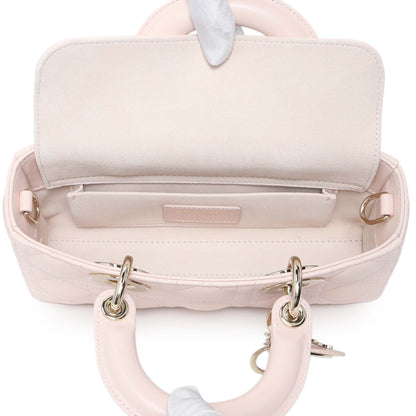 Exclusive Christian Dior Light Pink Lambskin Cannage Small Lady D-Joy — Top View