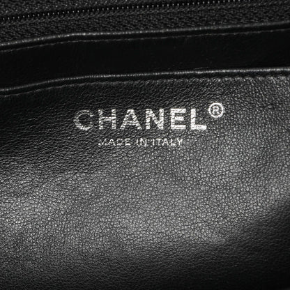 Exclusive Chanel Black Quilted Caviar Jumbo Single Flap — Alternate View 9