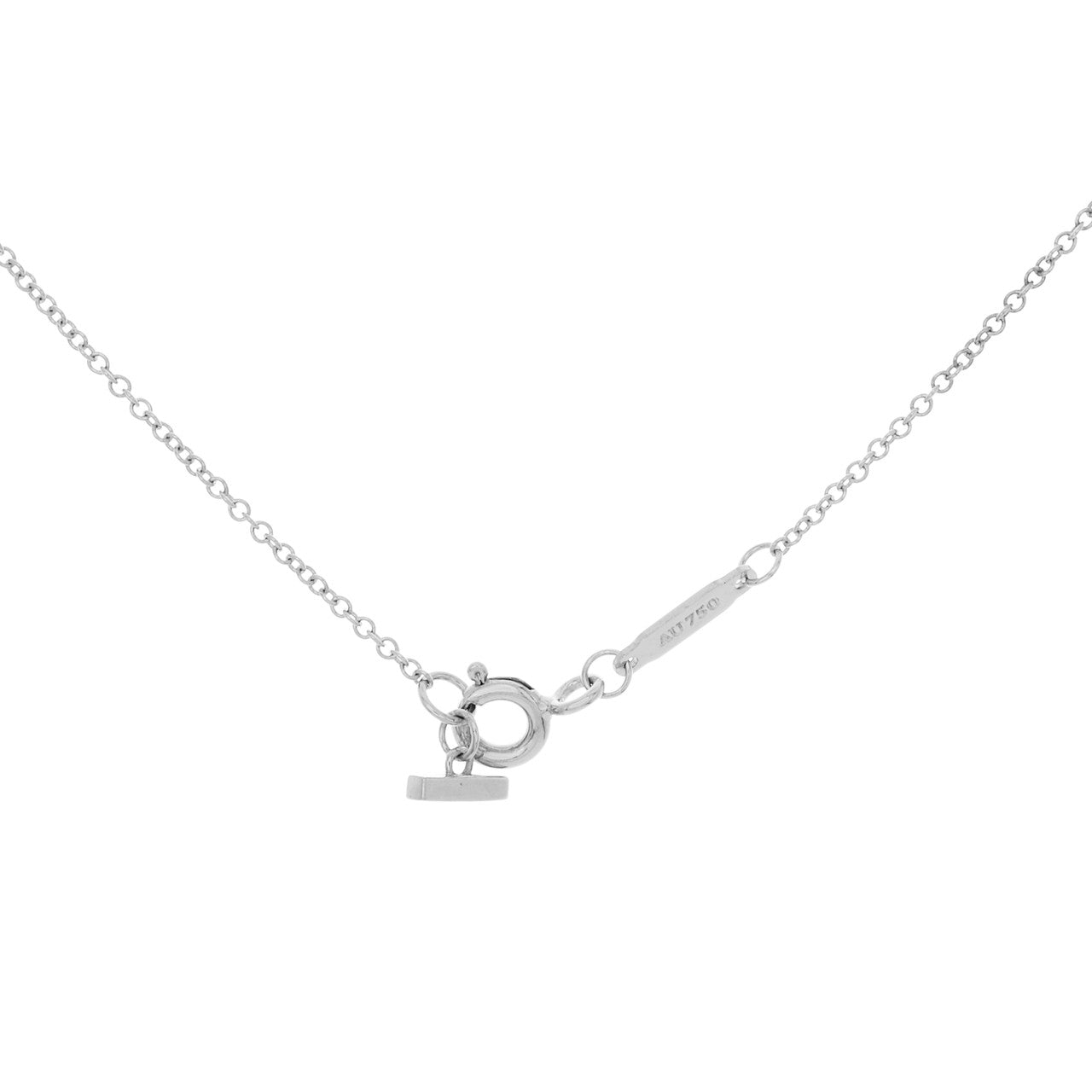 Exclusive Tiffany & Co. 18K White Gold Diamond Large T Smile Pendant — Top View