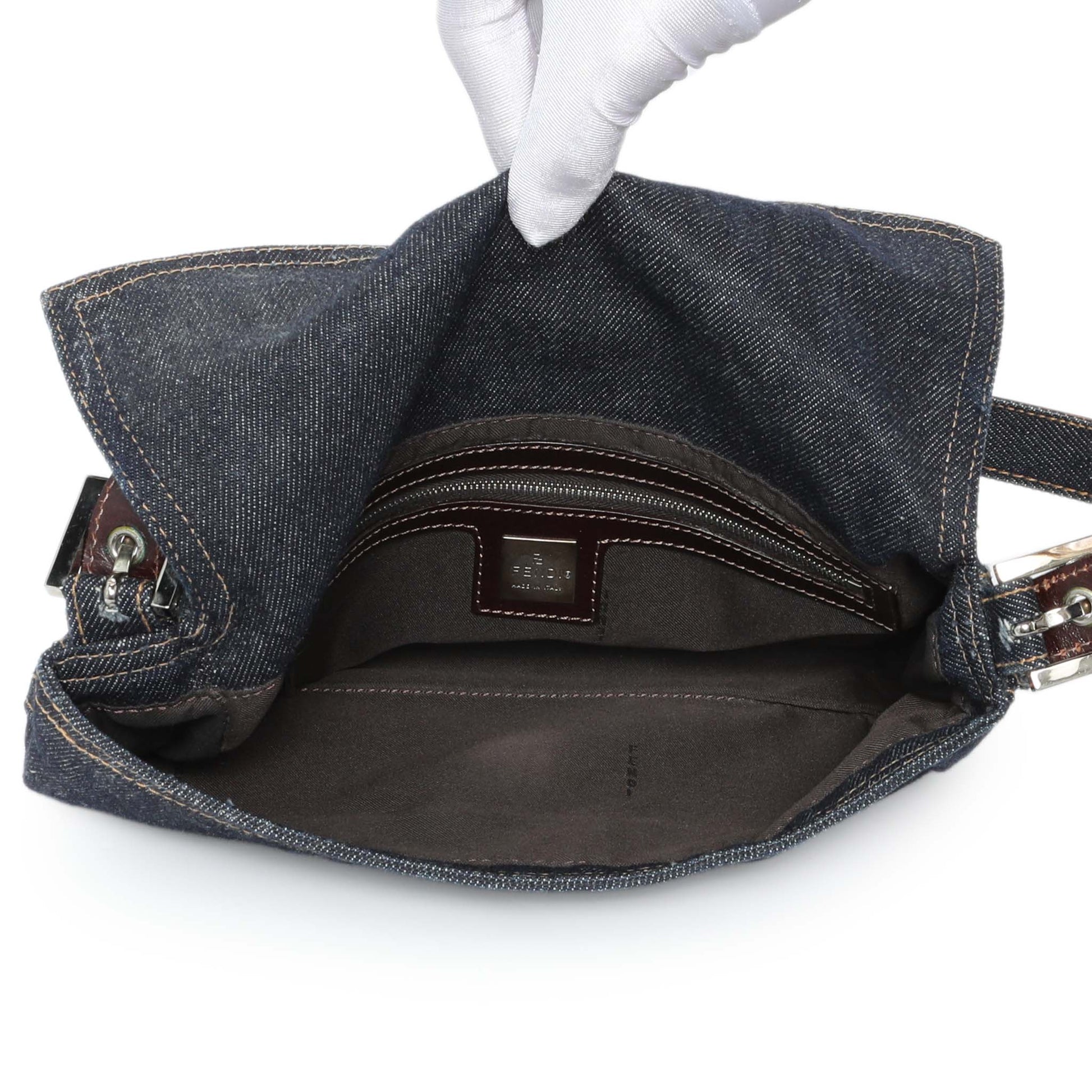 Exclusive Fendi Blue Denim Baguette — Top View