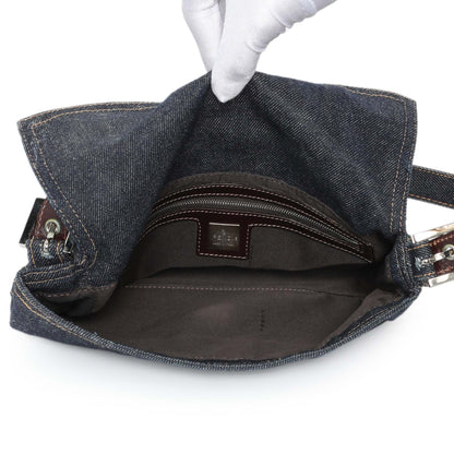 Exclusive Fendi Blue Denim Baguette — Top View
