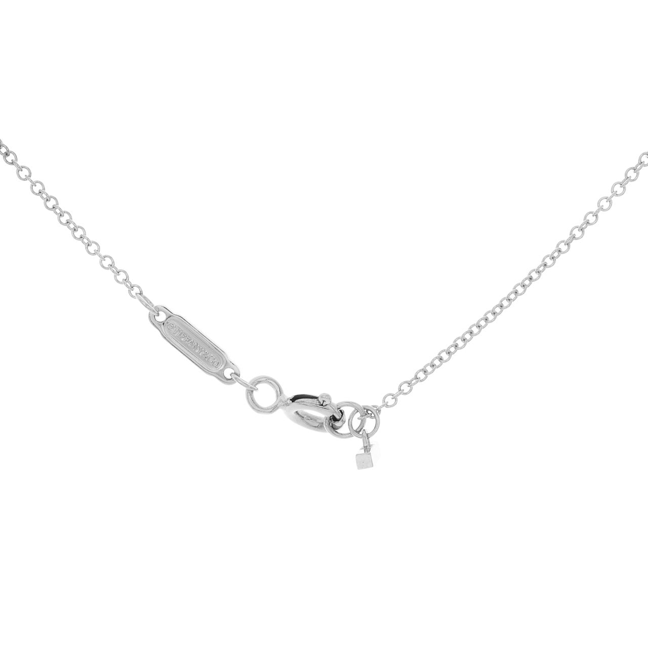 Exclusive Tiffany & Co. 18K White Gold Diamond Large T Smile Pendant — Back View