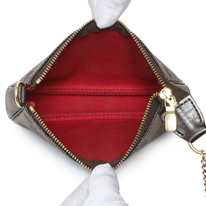 Exclusive Louis Vuitton Damier Ebene Mini Pochette Accessories — Top View