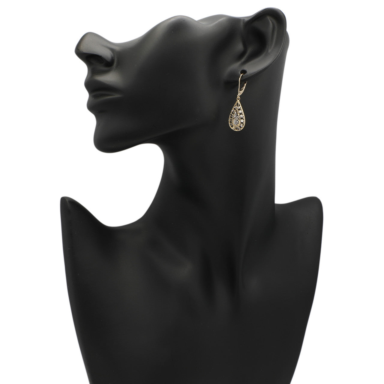 Exclusive 14K Yellow & White Gold Drop Earrings — Back View