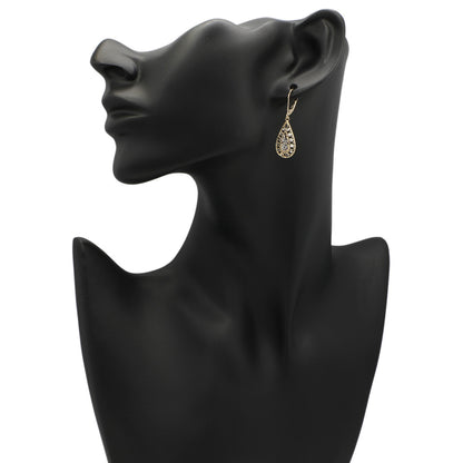 Exclusive 14K Yellow & White Gold Drop Earrings — Back View