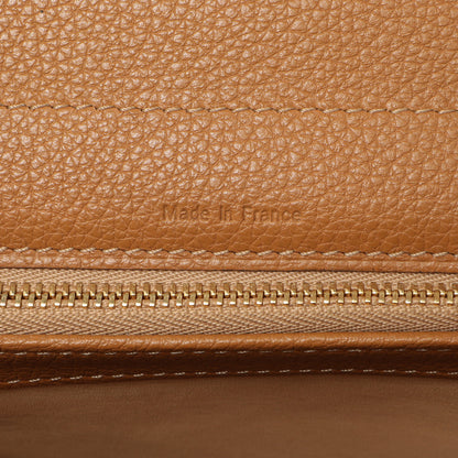 Exclusive Delvaux Brown Grained Calfskin Brillant MM — Detail View