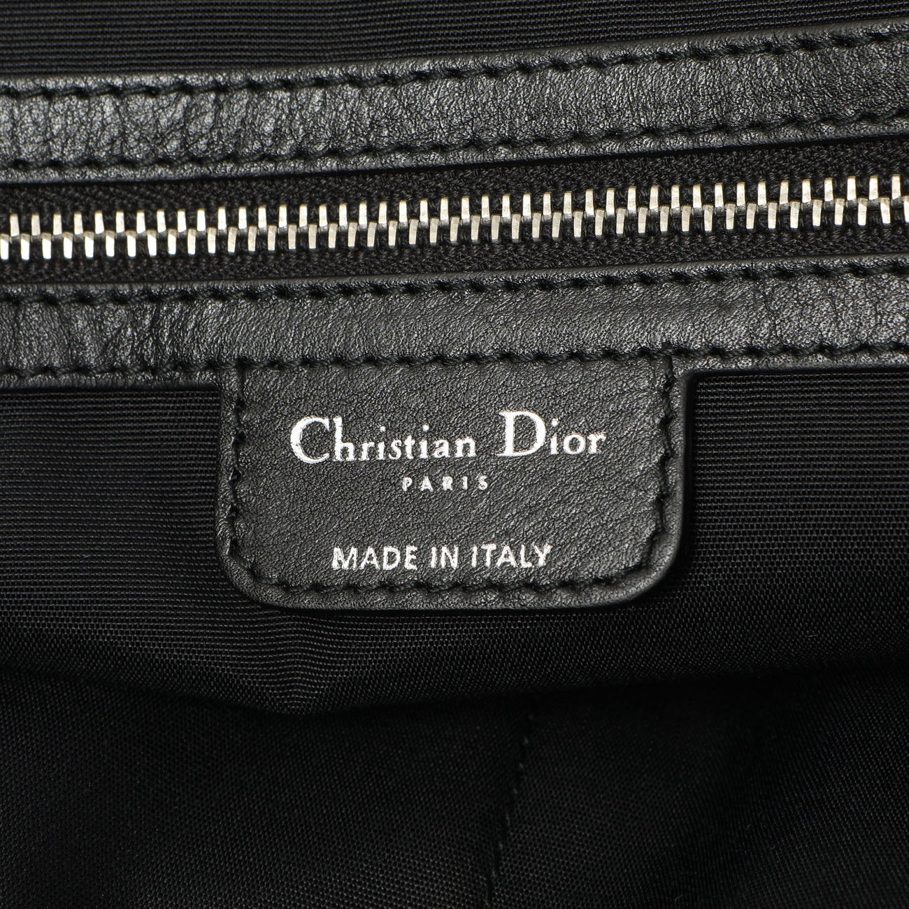 Exclusive Christian Dior Black Coated Canvas Cannage Small Panarea Tote — Detail View