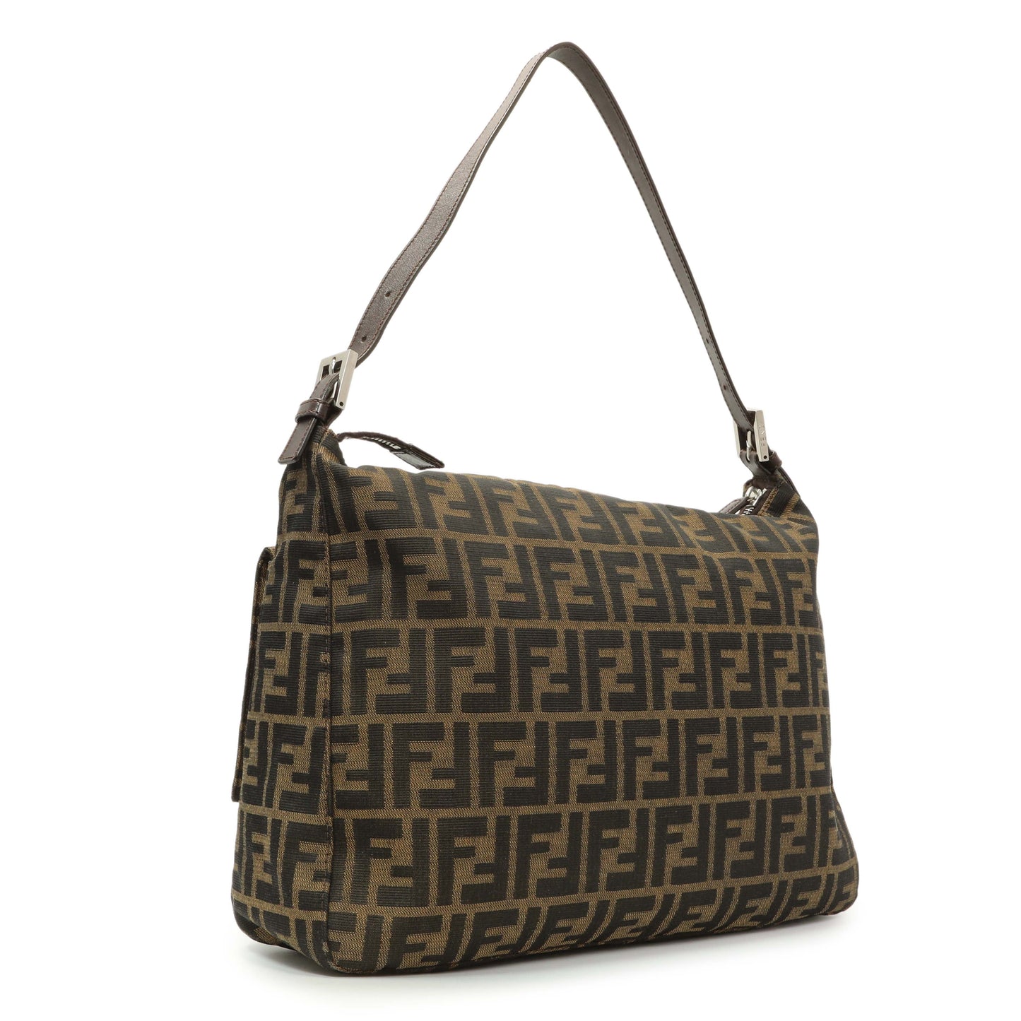 Exclusive Fendi Zucca Mama Baguette Zip Shoulder Bag — Side View