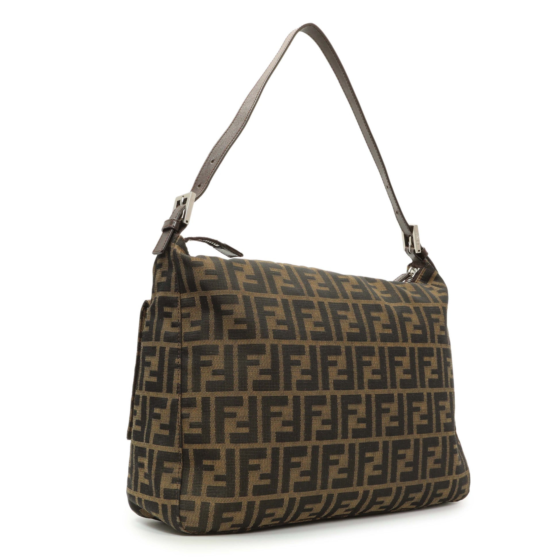 Exclusive Fendi Zucca Mama Baguette Zip Shoulder Bag — Side View