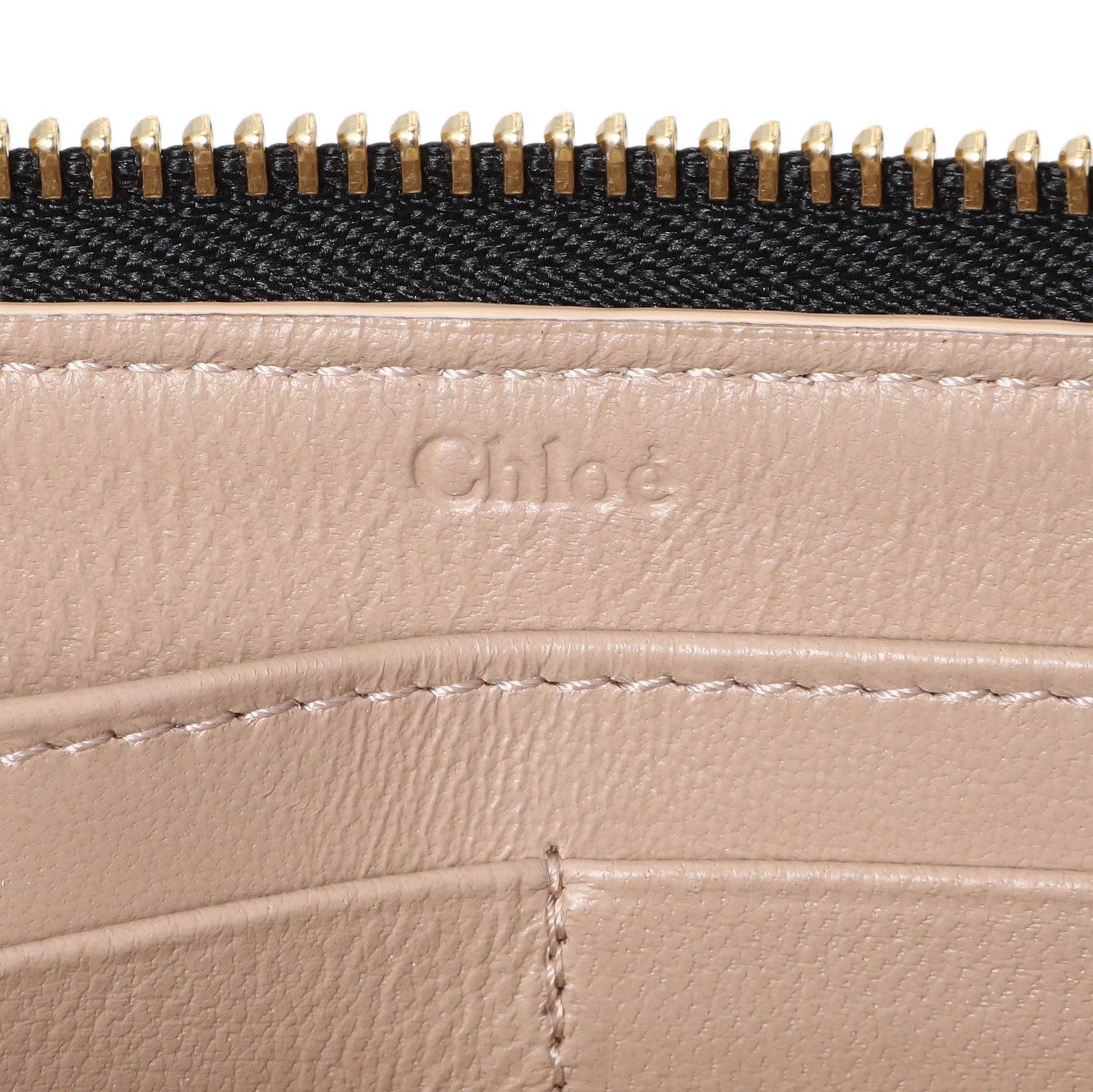 Exclusive Chloe Black Grained Calfskin Drew Zip Wallet — Detail View