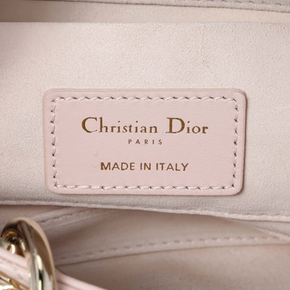 Exclusive Christian Dior Light Pink Lambskin Cannage Small Lady D-Joy — Detail View
