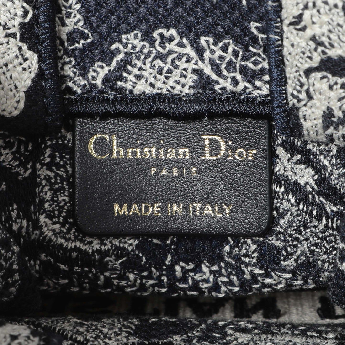 Exclusive Christian Dior Canvas Toile de Jouy Reverse Embroidered Mini Book Tote Phone Bag — Detail View