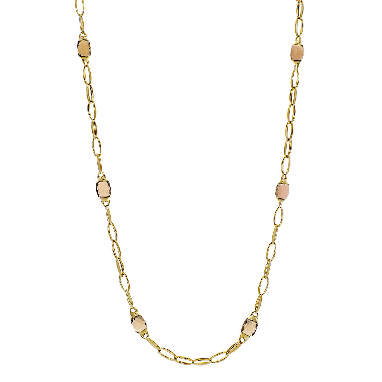 Exclusive Chimento 18K Yellow Gold Smoky Quartz Accordi Necklace — Front View