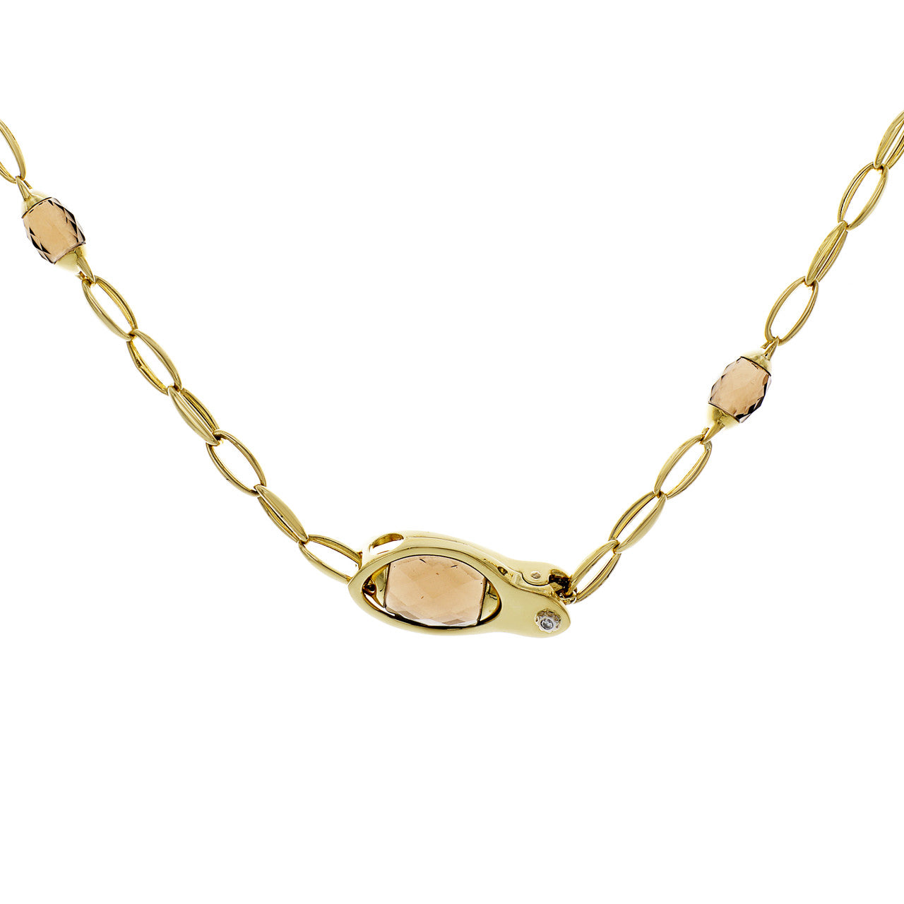 Exclusive Chimento 18K Yellow Gold Smoky Quartz Accordi Necklace — Back View