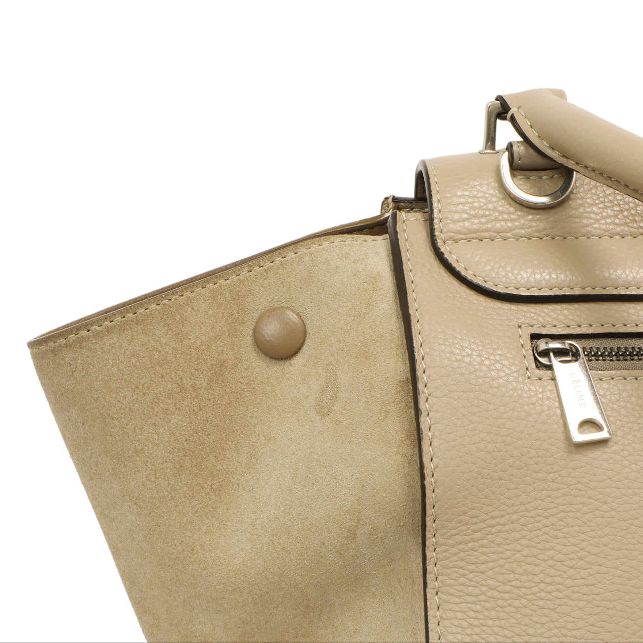 Exclusive Celine Dune Drummed Calfskin & Suede Medium Trapeze — Alternate View 10