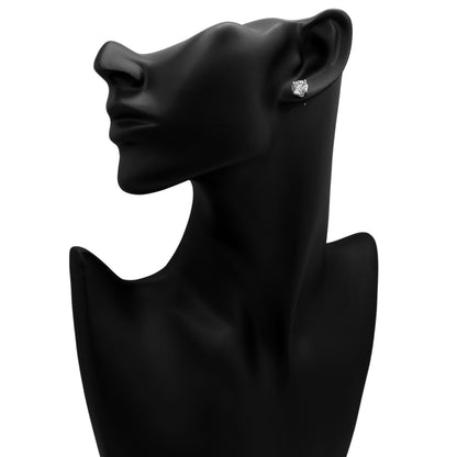 Exclusive 14K White Gold 4.01 Carat Diamond Stud Earrings — Back View