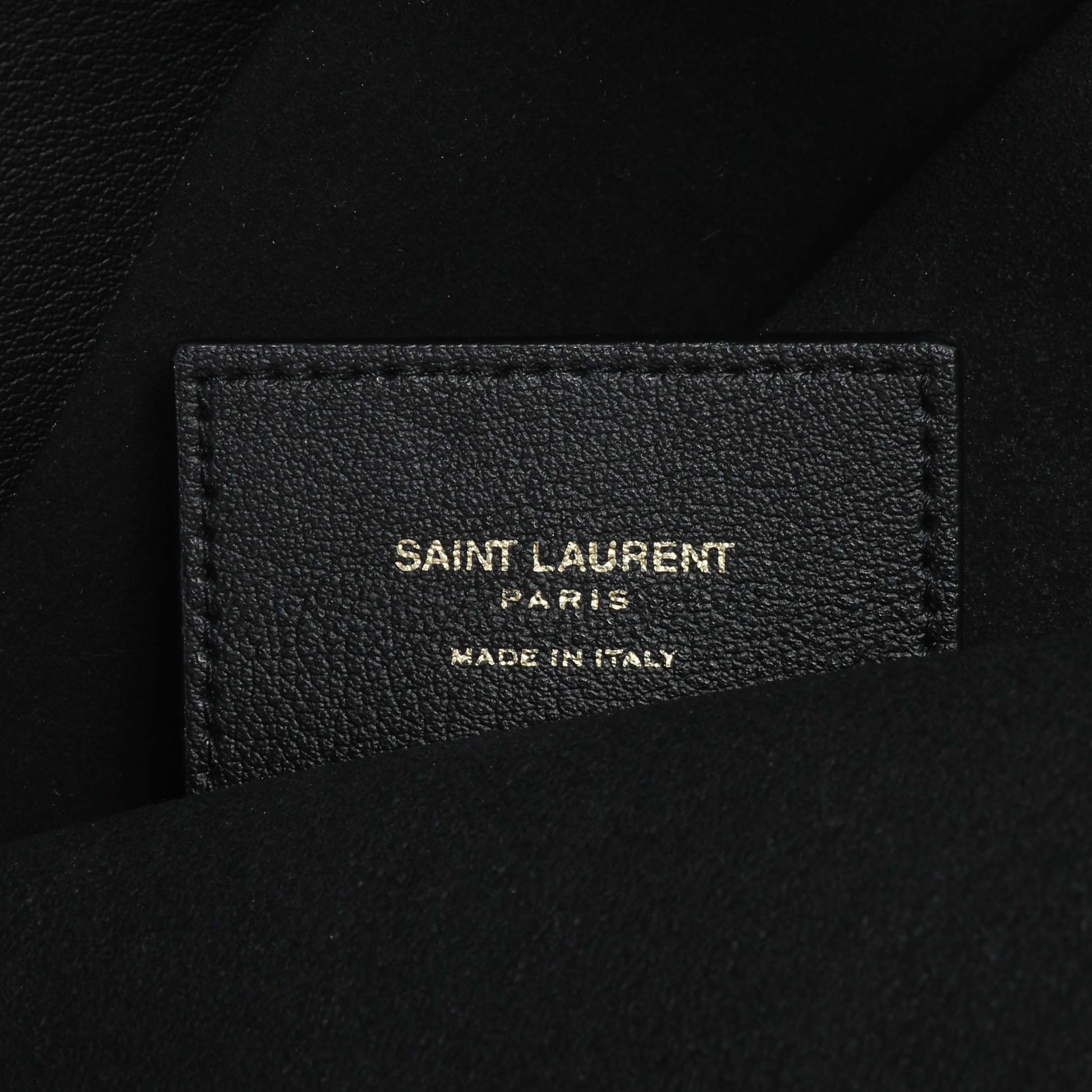 Exclusive Saint Laurent Black Calfskin Large Shopping Tote — Detail View