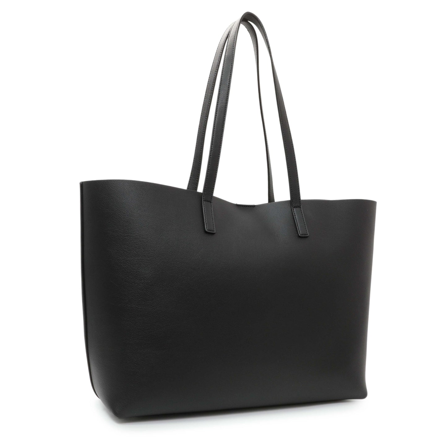 Exclusive Saint Laurent Black Calfskin Large Shopping Tote — Side View
