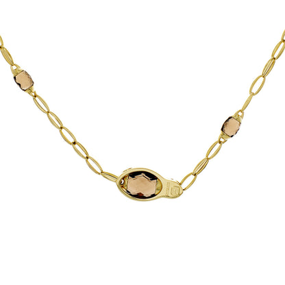 Exclusive Chimento 18K Yellow Gold Smoky Quartz Accordi Necklace — Side View
