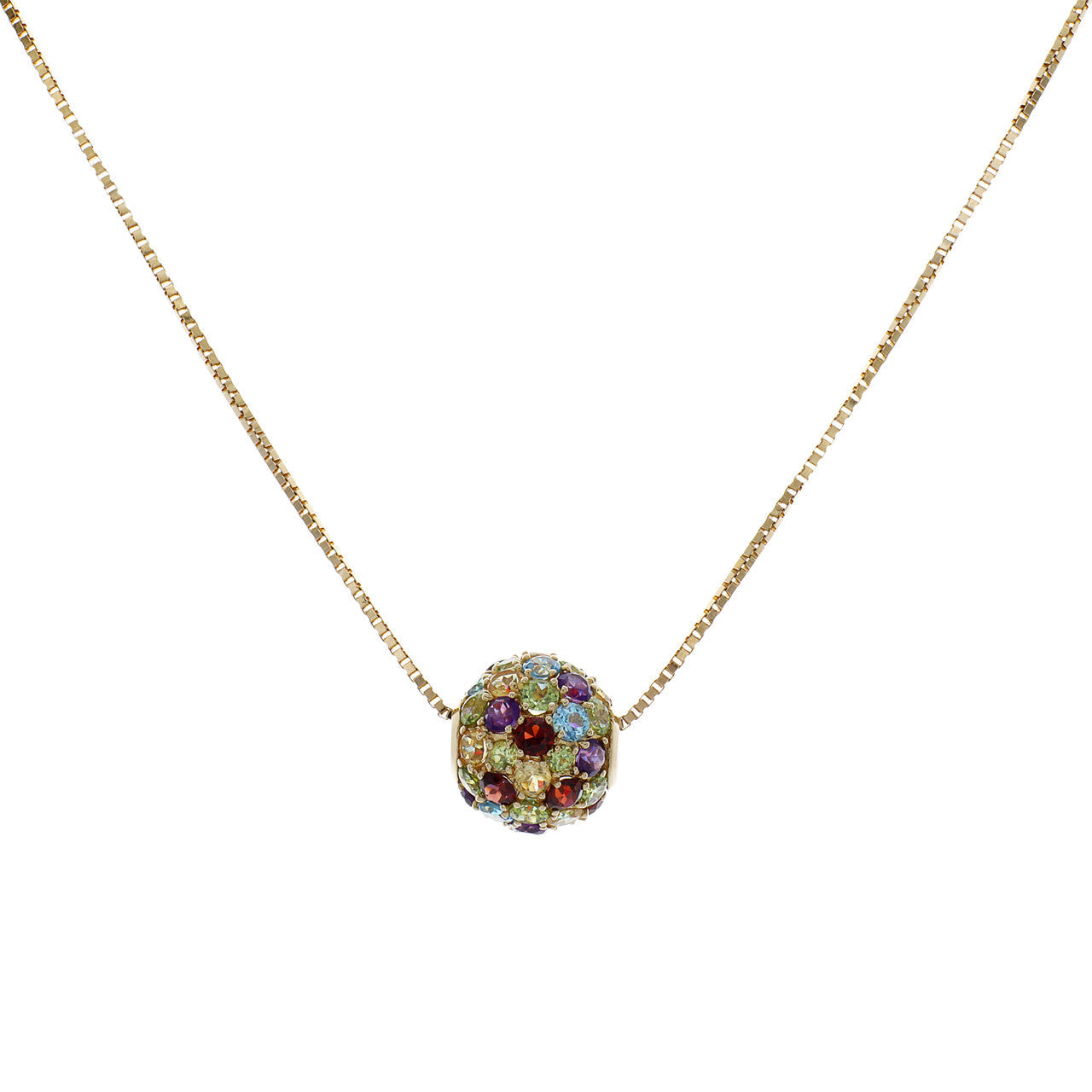 Exclusive 14K Yellow Gold Spherical Pendant Necklace — Front View