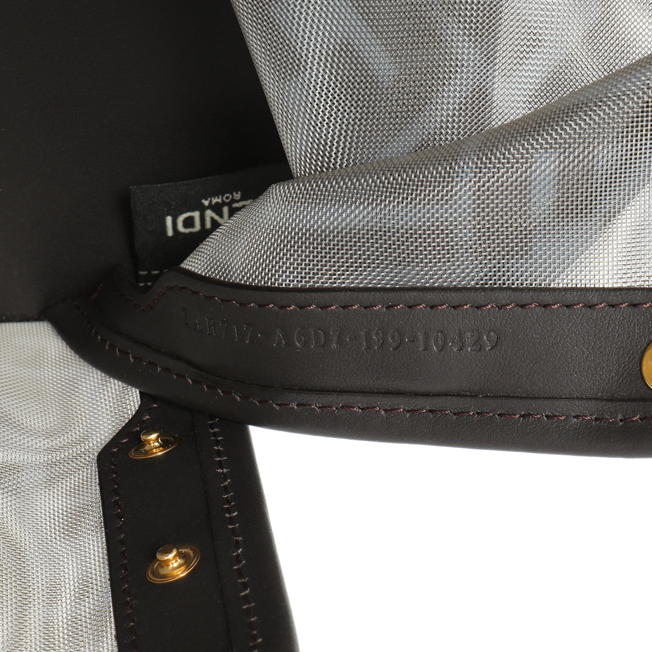 Exclusive Fendi Mesh Vitello Century FF 1974 Mini Peekaboo Defender Cover — Lifestyle View
