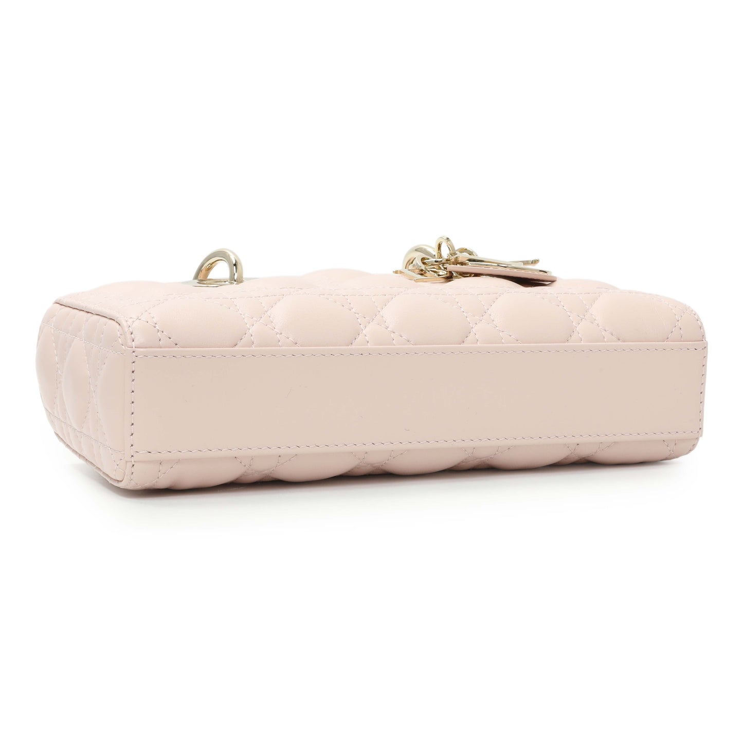 Exclusive Christian Dior Light Pink Lambskin Cannage Small Lady D-Joy — Back View