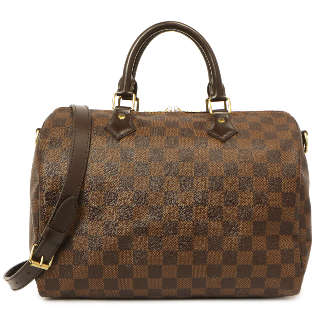 Exclusive Louis Vuitton Damier Ebene Speedy Bandouliere 30 — Front View