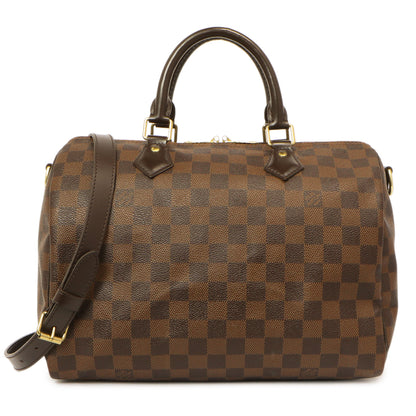 Exclusive Louis Vuitton Damier Ebene Speedy Bandouliere 30 — Front View