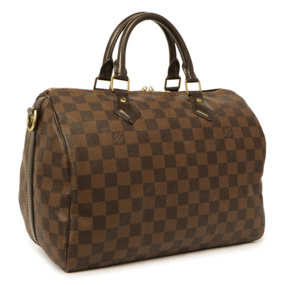 Exclusive Louis Vuitton Damier Ebene Speedy Bandouliere 30 — Side View