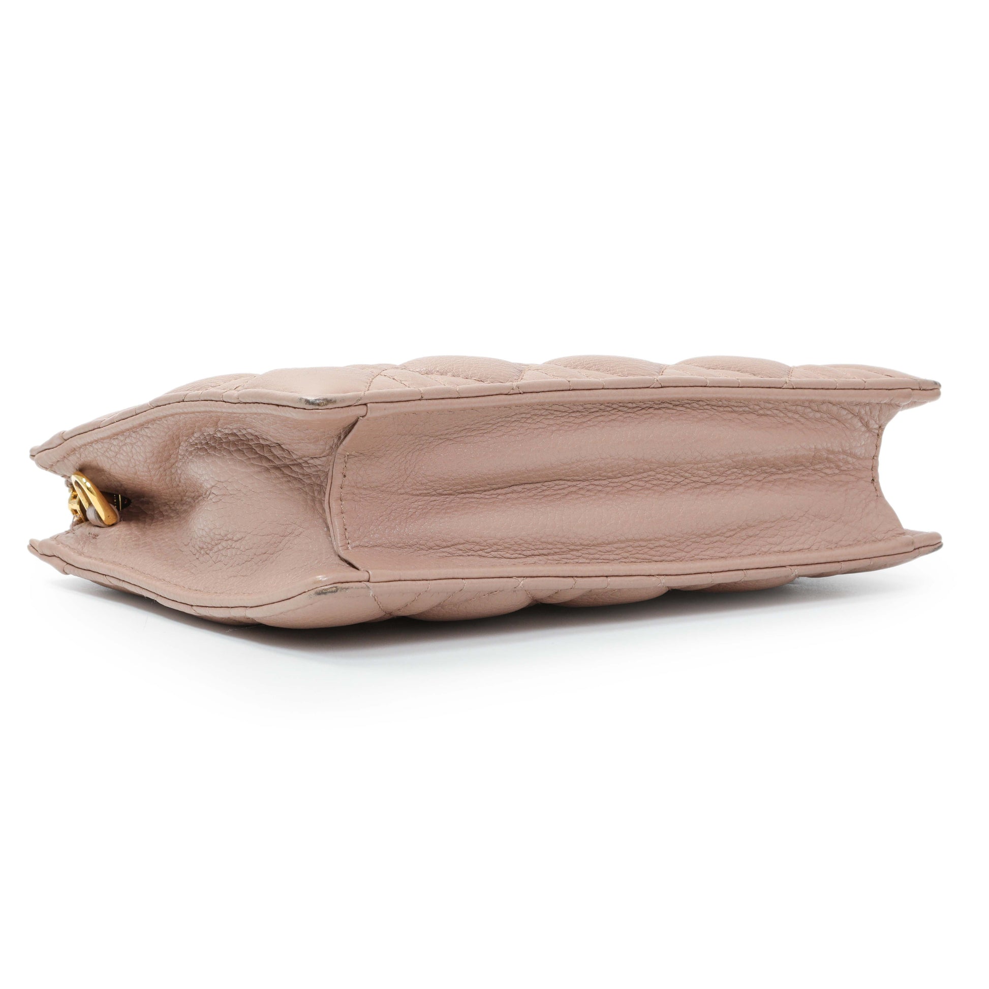 Exclusive Christian Dior Calfskin Cannage Caro Zipped Pouch With Chain — Back View