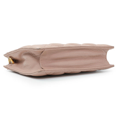 Exclusive Christian Dior Calfskin Cannage Caro Zipped Pouch With Chain — Back View