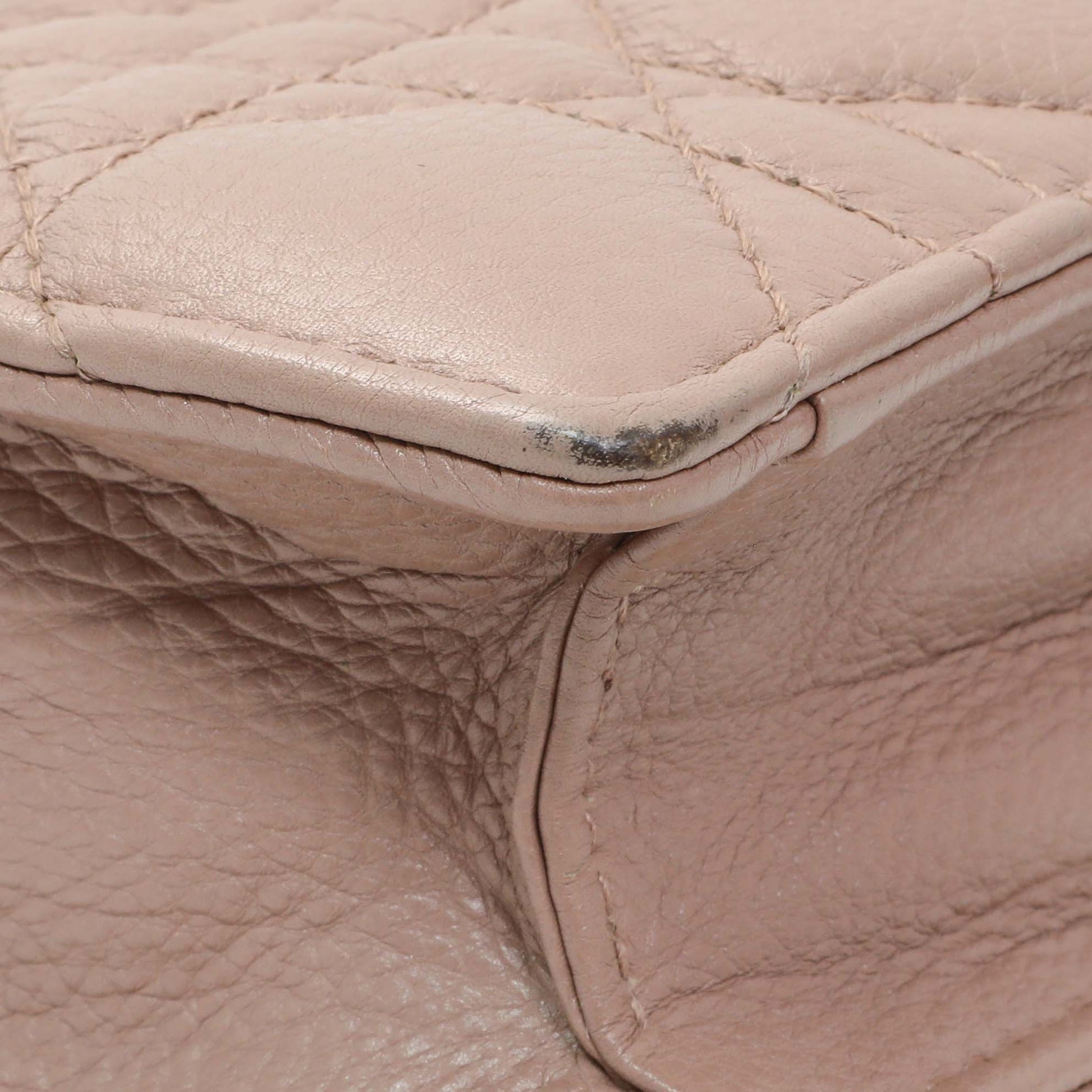 Exclusive Christian Dior Calfskin Cannage Caro Zipped Pouch With Chain — Top View