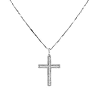 Exclusive 18K White Gold 1.93 Carat Diamond Cross Pendant — Front View